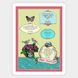 Jane Austen quotes - Happy Anniversary Sticker